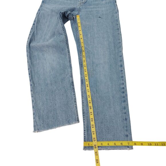 Everlane The Way High Jean Womens 27 Blue Raw Hem Organic Cotton Straight Leg. - Picture 10 of 13